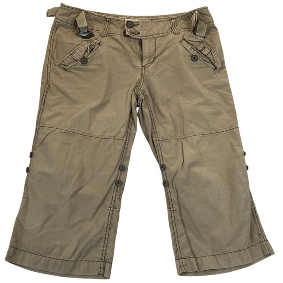 Free People Womens Capri Pants Size 10 Casual Khaki Outdoors Cropped Flat Front - Picture 1 of 9
